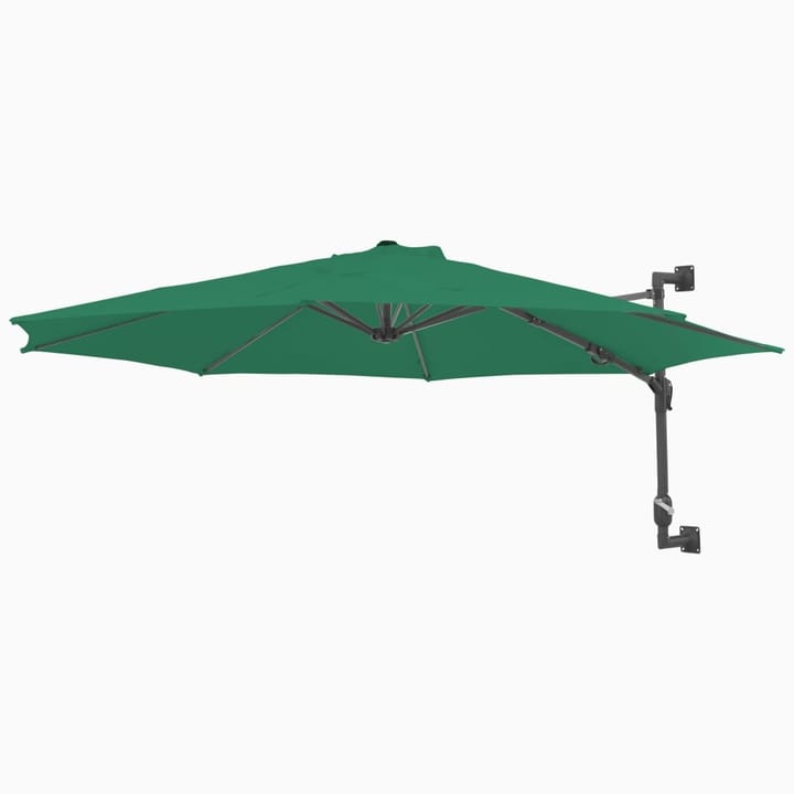 Seinäkiinnitteinen aurinkovarjo metallitolpalla 300cm vihreä - Vihreä - Aurinkovarjo