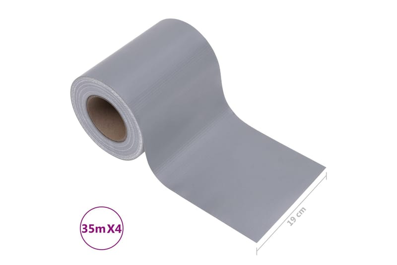 Puutarhan yksityisyyden suojat 4 kpl PVC 35x0,19m - Harmaa - Puutarhakalusteet - Aurinkosuoja - Sermit ja tuulisuojat