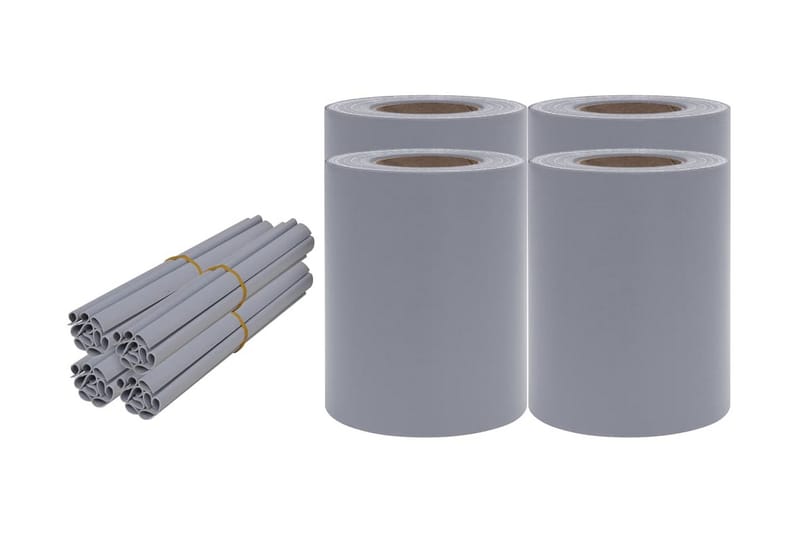 Puutarhan yksityisyyden suojat 4 kpl PVC 35x0,19m - Harmaa - Puutarhakalusteet - Aurinkosuoja - Sermit ja tuulisuojat