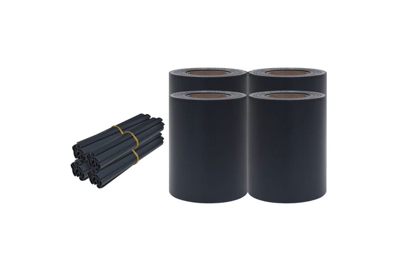 Puutarhan yksityisyyden suojat 4 kpl PVC 35x0,19m - Harmaa - Puutarhakalusteet - Aurinkosuoja - Sermit ja tuulisuojat