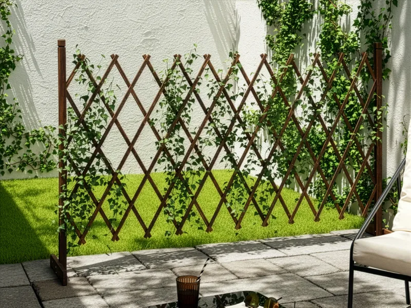 Puutarhasäleikkö Sciolze säädettävä - Ruskea - Puutarhakalusteet - Aurinkosuoja - Sermit ja tuulisuojat - Säleikkö