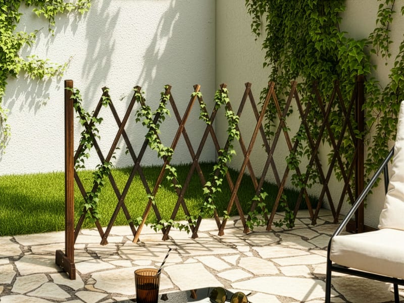 Puutarhasäleikkö Sciolze säädettävä - Ruskea - Puutarhakalusteet - Aurinkosuoja - Sermit ja tuulisuojat - Säleikkö