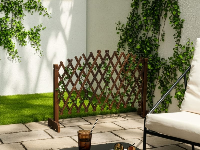 Puutarhasäleikkö Pavarolo säädettävä - Ruskea - Puutarhakalusteet - Aurinkosuoja - Sermit ja tuulisuojat - Säleikkö