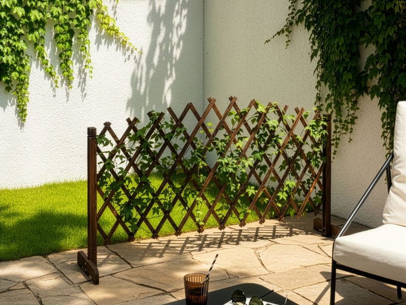 Puutarhasäleikkö Pavarolo säädettävä - Ruskea - Puutarhakalusteet - Aurinkosuoja - Sermit ja tuulisuojat - Säleikkö