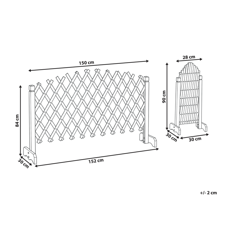 Puutarhasäleikkö Pavarolo säädettävä - Ruskea - Puutarhakalusteet - Aurinkosuoja - Sermit ja tuulisuojat - Säleikkö