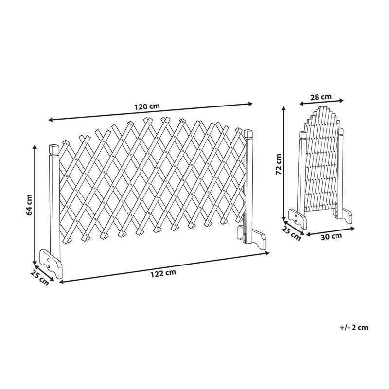 Puutarhasäleikkö Pavarolo säädettävä - Ruskea - Puutarhakalusteet - Aurinkosuoja - Sermit ja tuulisuojat - Säleikkö