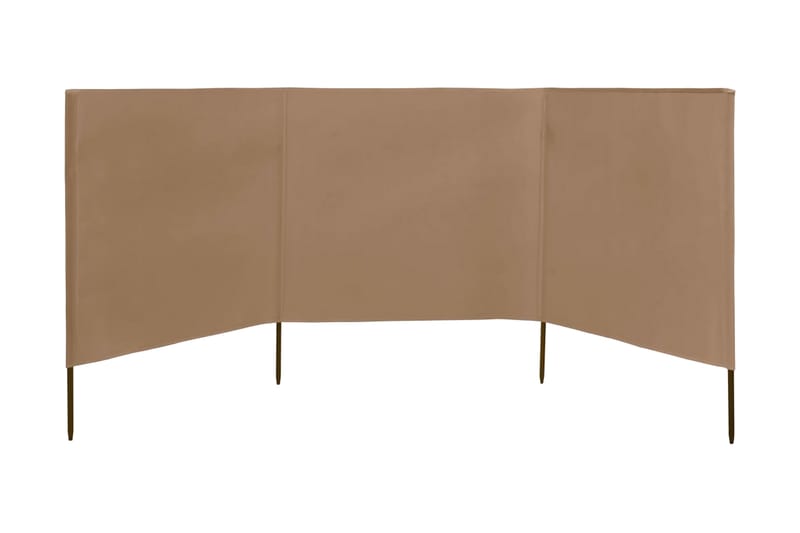 Tuulensuojakangas 3 paneelilla 400 x 120 cm ruskeanharmaa - Ruskea - Puutarhakalusteet - Aurinkosuoja - Sermit ja tuulisuojat