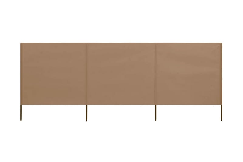 Tuulensuojakangas 3 paneelilla 400 x 120 cm ruskeanharmaa - Ruskea - Puutarhakalusteet - Aurinkosuoja - Sermit ja tuulisuojat