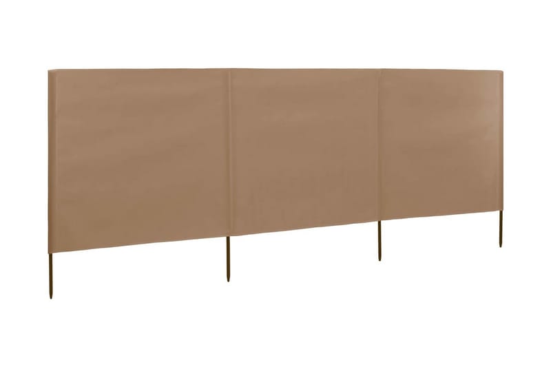Tuulensuojakangas 3 paneelilla 400 x 120 cm ruskeanharmaa - Ruskea - Puutarhakalusteet - Aurinkosuoja - Sermit ja tuulisuojat