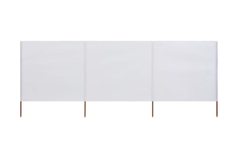 Tuulensuojakangas 3 paneelilla 400 x 120 cm valkoinen - Valkoinen - Puutarhakalusteet - Aurinkosuoja - Sermit ja tuulisuojat