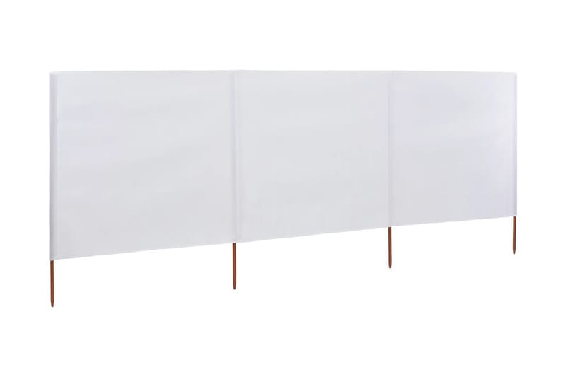 Tuulensuojakangas 3 paneelilla 400 x 120 cm valkoinen - Valkoinen - Puutarhakalusteet - Aurinkosuoja - Sermit ja tuulisuojat