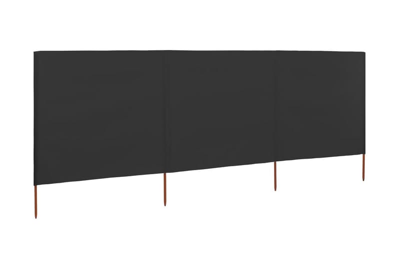 Tuulensuojakangas 3 paneelilla 400x80 cm antrasiitti - Antrasiitti - Puutarhakalusteet - Aurinkosuoja - Sermit ja tuulisuojat