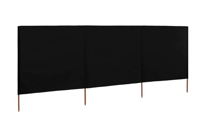 Tuulensuojakangas 3 paneelilla 400x80 cm musta - Musta - Sermit ja tuulisuojat - Sermi