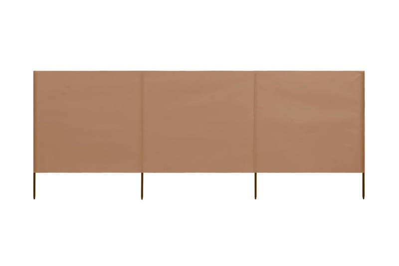 Tuulensuojakangas 3 paneelilla 400x80 cm ruskeanharmaa - Ruskea - Puutarhakalusteet - Aurinkosuoja - Sermit ja tuulisuojat