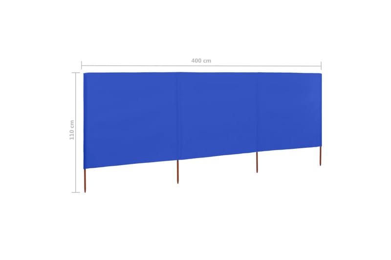 Tuulensuojakangas 3 paneelilla 400x80 cm taivaansininen - Sininen - Puutarhakalusteet - Aurinkosuoja - Sermit ja tuulisuojat