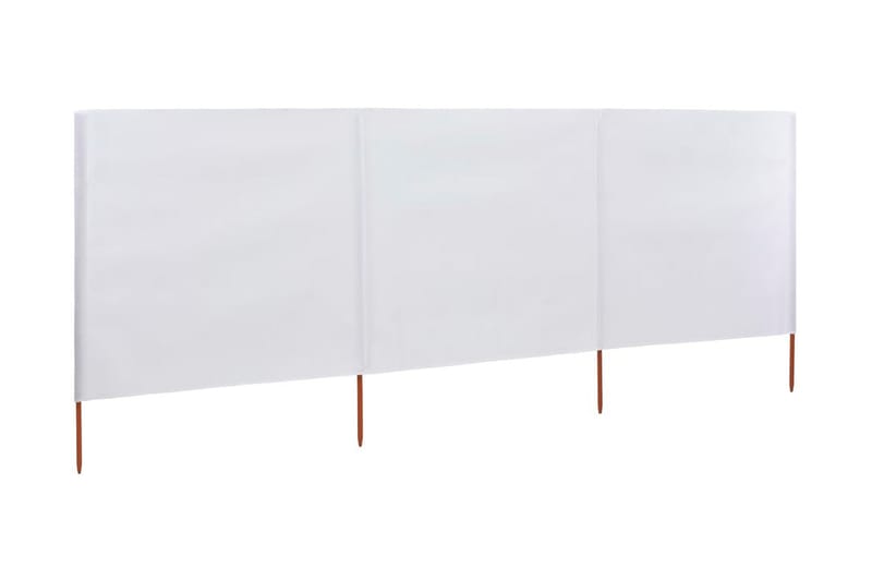 Tuulensuojakangas 3 paneelilla 400x80 cm hiekan valkoinen - Valkoinen - Puutarhakalusteet - Aurinkosuoja - Sermit ja tuulisuojat
