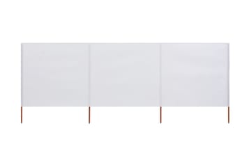 Tuulensuojakangas 3 paneelilla 400x160 cm hiekanvalkoinen - Valkoinen - Puutarhakalusteet - Aurinkosuoja - Sermit ja tuulisuojat