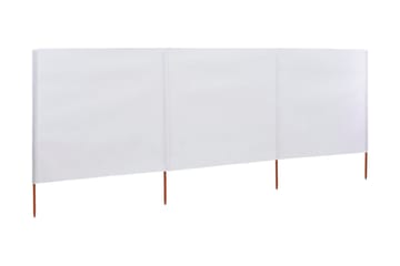Tuulensuojakangas 3 paneelilla 400x160 cm hiekanvalkoinen - Valkoinen - Puutarhakalusteet - Aurinkosuoja - Sermit ja tuulisuojat