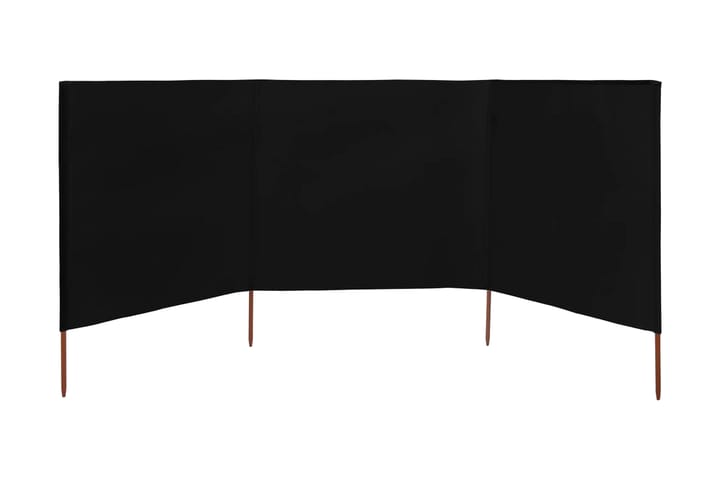 Tuulensuojakangas 3 paneelilla 400 x 120 cm musta - Musta - Sermit ja tuulisuojat - Sermi