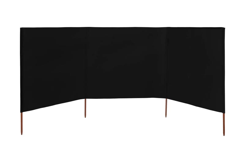 Tuulensuojakangas 3 paneelilla 400 x 120 cm musta - Musta - Puutarhakalusteet - Aurinkosuoja - Sermit ja tuulisuojat