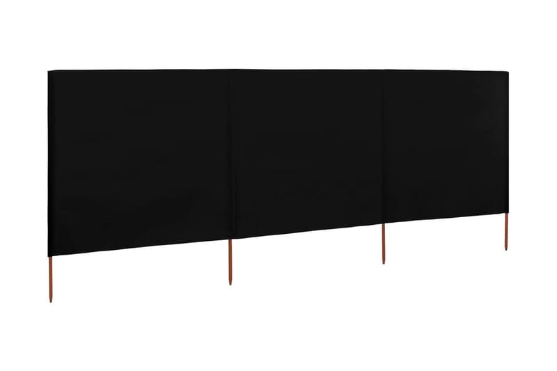 Tuulensuojakangas 3 paneelilla 400 x 120 cm musta - Musta - Puutarhakalusteet - Aurinkosuoja - Sermit ja tuulisuojat