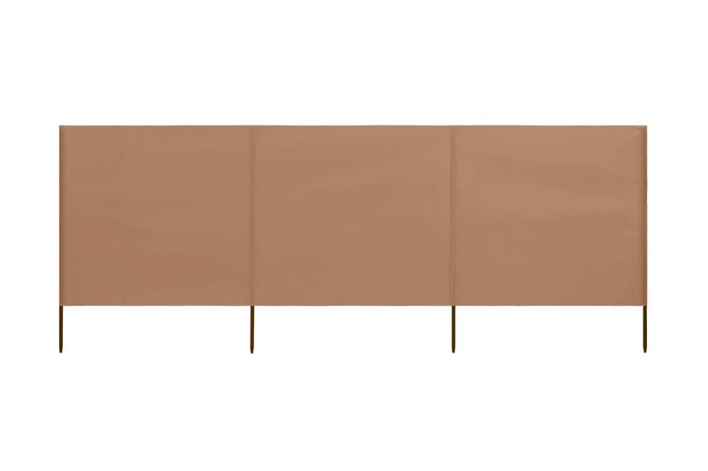 Tuulensuojakangas 3 paneelilla 400x160 cm ruskeanharmaa - Ruskea - Puutarhakalusteet - Aurinkosuoja - Sermit ja tuulisuojat