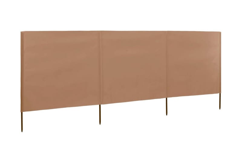 Tuulensuojakangas 3 paneelilla 400x160 cm ruskeanharmaa - Ruskea - Puutarhakalusteet - Aurinkosuoja - Sermit ja tuulisuojat