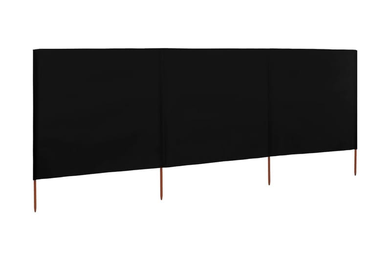 Tuulensuojakangas 3 paneelilla 400x160 cm musta - Puutarhakalusteet - Aurinkosuoja - Sermit ja tuulisuojat