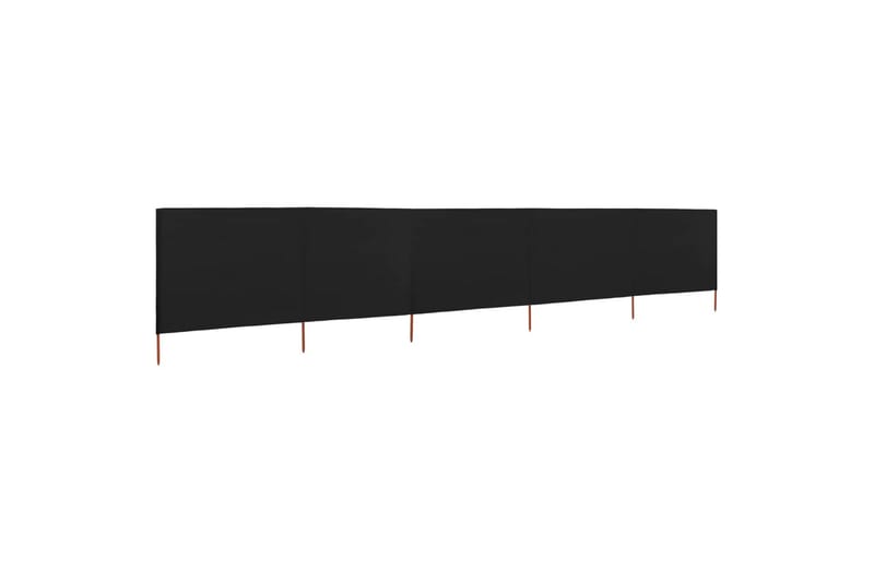 Tuulensuojakangas 5 paneelilla 600x120 cm musta - Musta - Puutarhakalusteet - Aurinkosuoja - Sermit ja tuulisuojat