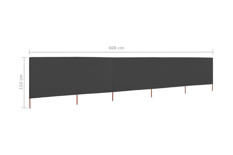 Tuulensuojakangas 5 paneelilla 600x80 cm antrasiitti - Antrasiitti - Puutarhakalusteet - Aurinkosuoja - Sermit ja tuulisuojat