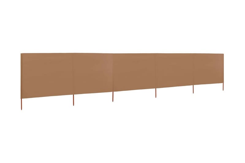 Tuulensuojakangas 5 paneelilla 600x80 cm ruskeanharmaa - Ruskea - Puutarhakalusteet - Aurinkosuoja - Sermit ja tuulisuojat
