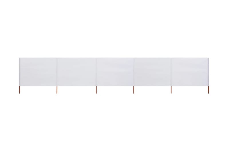 Tuulensuojakangas 5 paneelilla 600x80 cm hiekan valkoinen - Valkoinen - Puutarhakalusteet - Aurinkosuoja - Sermit ja tuulisuojat