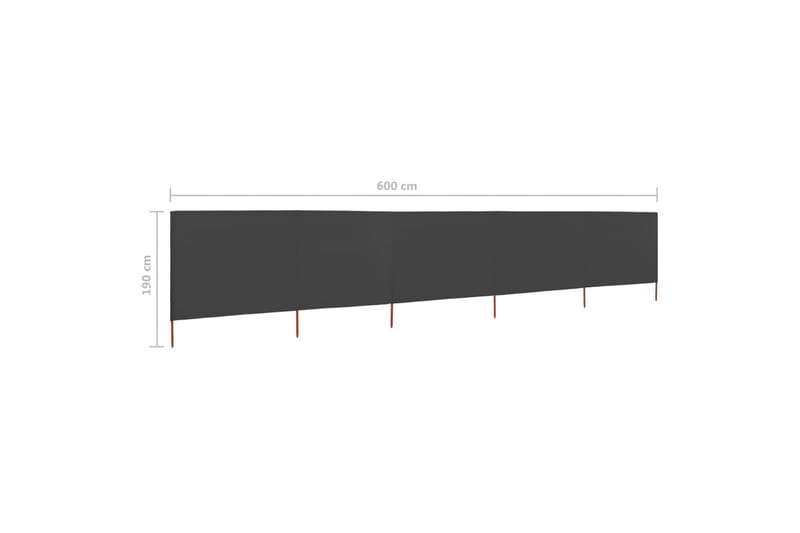 Tuulensuojakangas 5 paneelilla 600x160 cm antrasiitti - Antrasiitti - Puutarhakalusteet - Aurinkosuoja - Sermit ja tuulisuojat