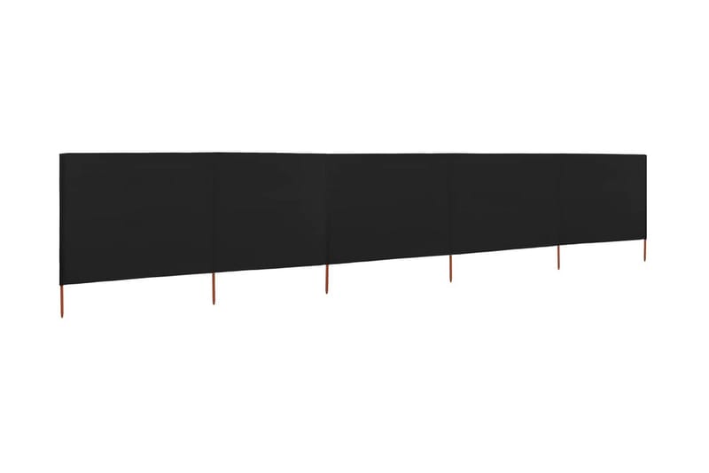 Tuulensuojakangas 5 paneelilla 600x160 cm musta - Puutarhakalusteet - Aurinkosuoja - Sermit ja tuulisuojat