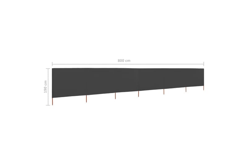Tuulensuojakangas 6 paneelilla 800x160 cm antrasiitti - Antrasiitti - Puutarhakalusteet - Aurinkosuoja - Sermit ja tuulisuojat
