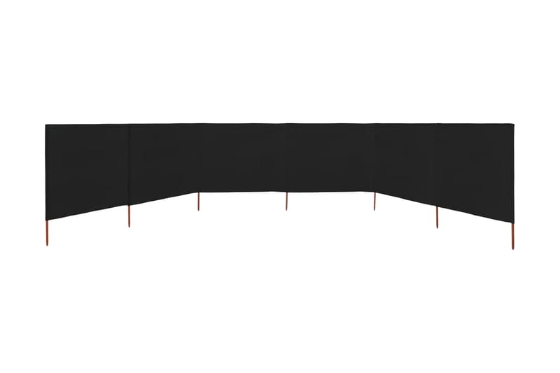 Tuulensuojakangas 6 paneelilla 800x120 cm musta - Musta - Puutarhakalusteet - Aurinkosuoja - Sermit ja tuulisuojat
