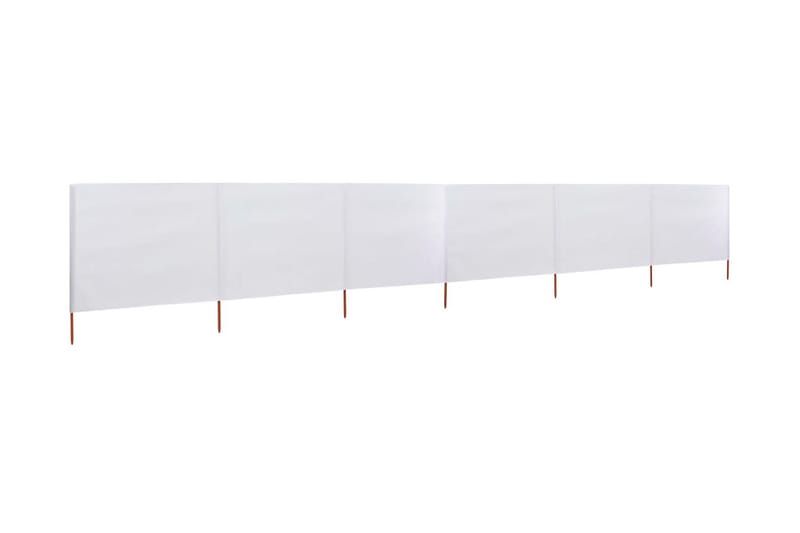 Tuulensuojakangas 6 paneelilla 800x120 cm hiekanvalkoinen - Valkoinen - Puutarhakalusteet - Aurinkosuoja - Sermit ja tuulisuojat