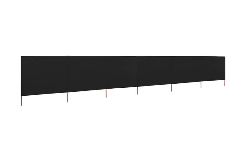 Tuulensuojakangas 6 paneelilla 800 x 80 cm musta - Musta - Puutarhakalusteet - Aurinkosuoja - Sermit ja tuulisuojat