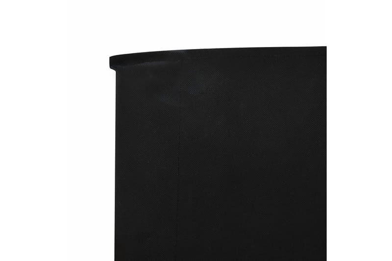 Tuulensuojakangas 6 paneelilla 800 x 80 cm musta - Musta - Puutarhakalusteet - Aurinkosuoja - Sermit ja tuulisuojat