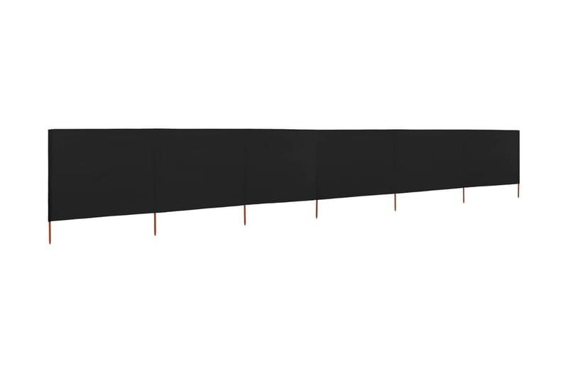 Tuulensuojakangas 6 paneelilla 800x160 cm musta - Musta - Puutarhakalusteet - Aurinkosuoja - Sermit ja tuulisuojat