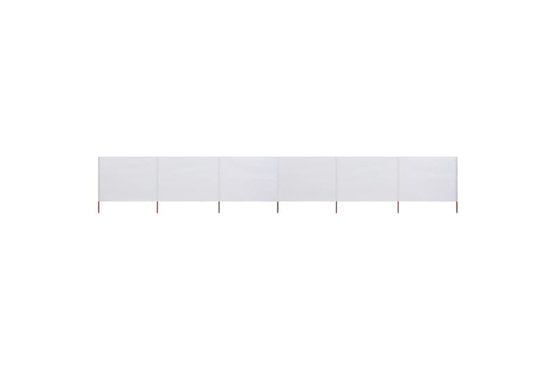 Tuulensuojakangas 6 paneelilla 800 x 80 cm valkoinen - Valkoinen - Puutarhakalusteet - Aurinkosuoja - Sermit ja tuulisuojat