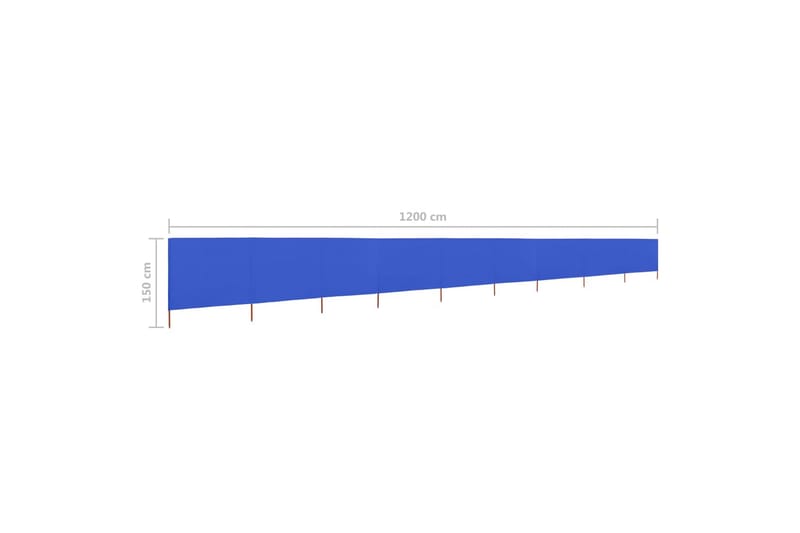 Tuulensuojakangas 9 paneelilla 1200x120 cm taivaansinen - Sininen - Puutarhakalusteet - Aurinkosuoja - Sermit ja tuulisuojat