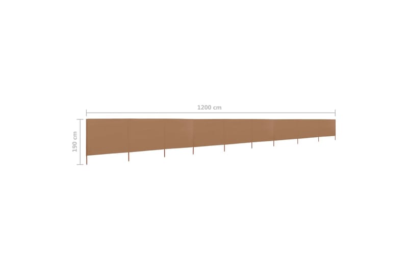 Tuulensuojakangas 9 paneelilla 1200x160 cm ruskeanharmaa - Ruskea - Puutarhakalusteet - Aurinkosuoja - Sermit ja tuulisuojat