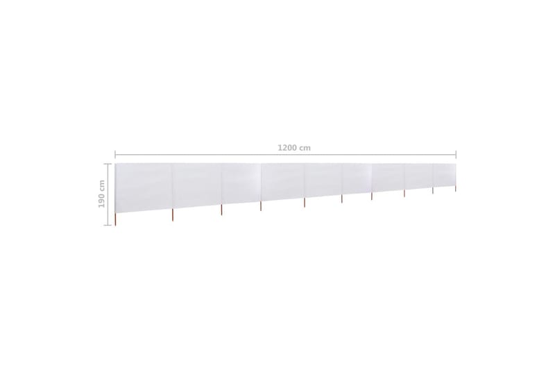 Tuulensuojakangas 9 paneelilla 1200x160 cm hiekan valkoinen - Valkoinen - Puutarhakalusteet - Aurinkosuoja - Sermit ja tuulisuojat