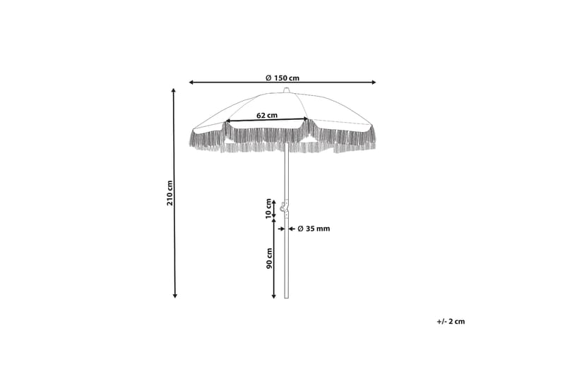 Teulon Aurinkovarjo 150 cm - Keltainen/Vaaleanpunainen/Sininen/Valkoinen/Vaaleanruskea - Puutarhakalusteet - Aurinkosuoja - Aurinkovarjo
