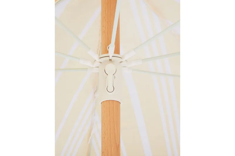 Teulon Aurinkovarjo 150 cm - Keltainen/Valkoinen/Vaaleanruskea - Puutarhakalusteet - Aurinkosuoja - Aurinkovarjo