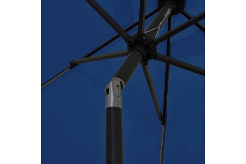 Ulkoaurinkovarjo LED-valot alumiinitanko 300cm taivaansinine - Sininen - Puutarhakalusteet - Aurinkosuoja - Aurinkovarjo