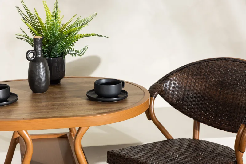 Parvekesetti Abrantes 2-istuttava - Ruskea - Puutarhakalusteet - Parveke - Parvekekalusteet - Parvekesetti