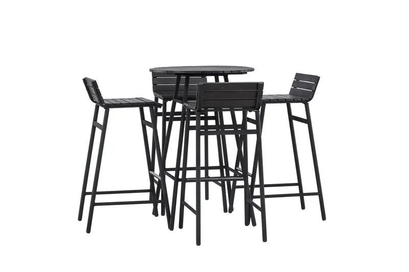 Parvekesetti Mexico 4-istuttava - Musta - Puutarhakalusteet - Parveke - Parvekekalusteet - Parvekesetti