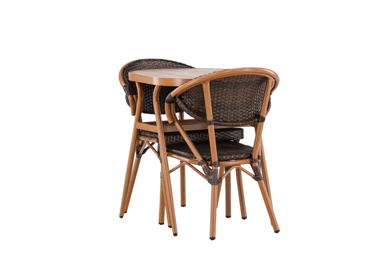 Parvekesetti Abrantes 2-istuttava - Ruskea - Puutarhakalusteet - Parveke - Parvekekalusteet - Parvekesetti